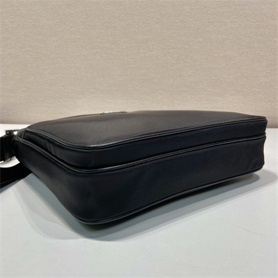 Pra*a re-nylon and saffiano shoulder bag in black 2vh118