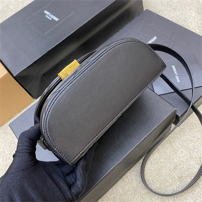 Y.S.L June Box Bag In Quilted Lambskin Black Gold Tone Metal