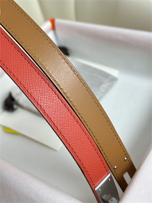 H**mes kelly 18 belt epsom leather silver gold hardware watermelon red