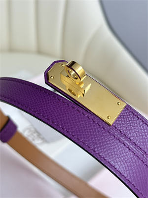 H**mes kelly 18 belt epsom leather gold hardware purple