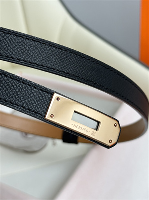 H**mes kelly 18 belt epsom leather rose gold hardware black