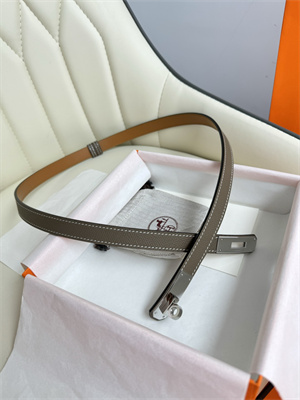 H**mes kelly 18 belt epsom leather silver hardware etoupe