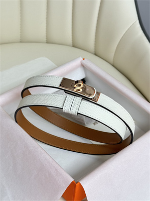 H**mes kelly 18 belt epsom leather rose gold hardware white