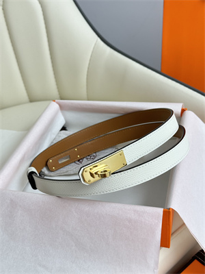 H**mes kelly 18 belt epsom leather gold hardware white