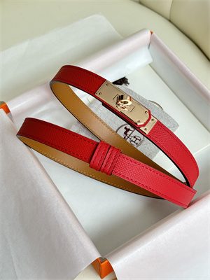 H**mes kelly 18 belt epsom leather rose gold hardware red