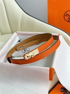 H**mes kelly 18 belt epsom leather rose gold hardware orange