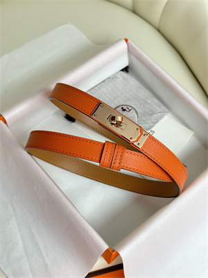 H**mes kelly 18 belt epsom leather rose gold hardware orange