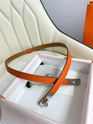 H**mes kelly 18 belt epsom leather silver hardware orange