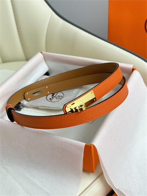 H**mes kelly 18 belt epsom leather gold hardware orange