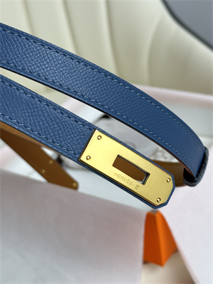H**mes kelly 18 belt epsom leather gold hardware blue