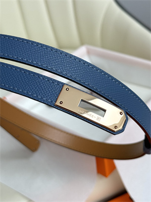 H**mes kelly 18 belt epsom leather rose gold hardware blue