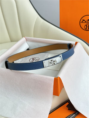 H**mes kelly 18 belt epsom leather silver hardware blue