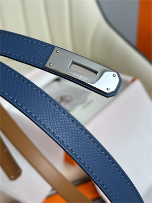 H**mes kelly 18 belt epsom leather silver hardware blue