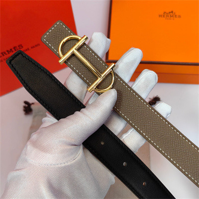 H**mes gamma belt buckle & herm??s sur mer reversible epsom leather strap gold hardware strap 25mm etoupe/black