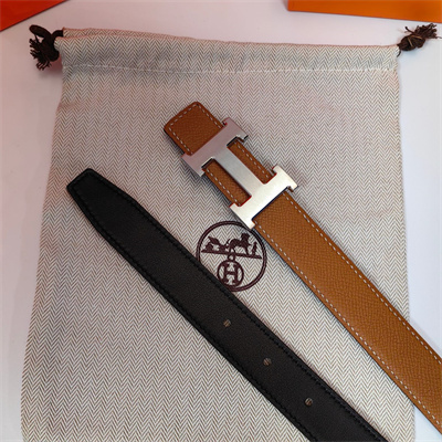 H**mes h belt buckle & reversible epsom leather strap 25 mm silver hardware brown/black