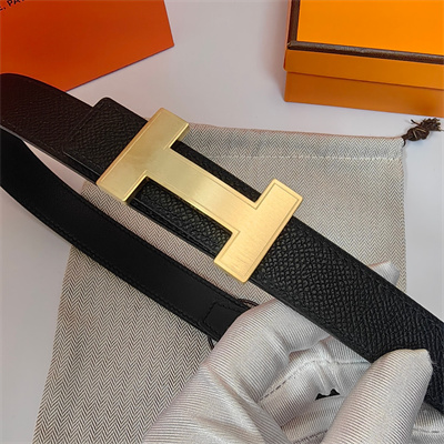 H**mes h belt buckle & reversible epsom leather strap 25 mm gold hardware black