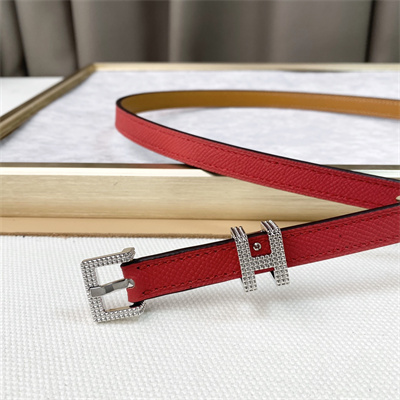H**mes pop h guillochee 15 belt 15mm cowhide red