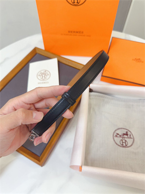 H**mes kelly 18 belt cowhide silver hardware black/brown