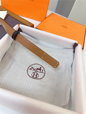 H**mes kelly 18 belt cowhide silver hardware black/brown