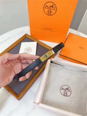 H**mes kelly 18 belt cowhide leather gold hardware black/brown