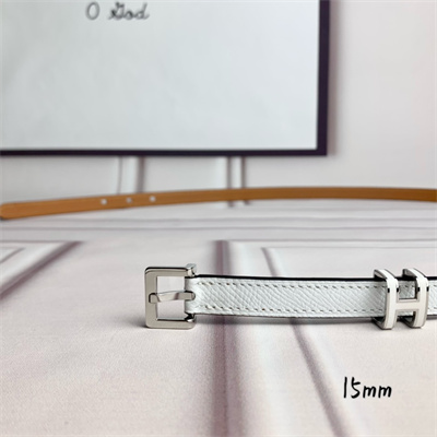 H**mes pop h 15 belt empsom leather white/brown