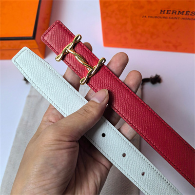 H**mes h torsade belt buckle & H**mes sur mer reversible epsom leather gold hardware strap 25mm red/white