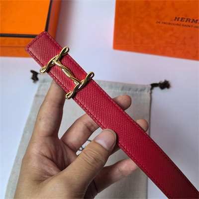 H**mes h torsade belt buckle & H**mes sur mer reversible epsom leather gold hardware strap 25mm red/white