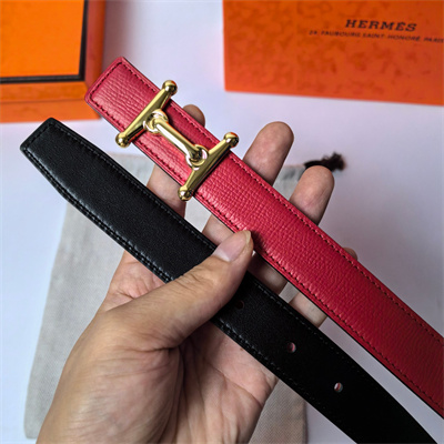 H**mes mors h belt buckle & reversible epsom leather gold hardware strap 25mm red/black