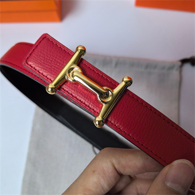 H**mes mors h belt buckle & reversible epsom leather gold hardware strap 25mm red/black