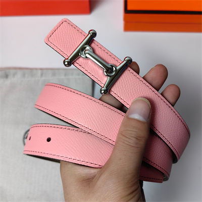 H**mes mors h belt buckle & reversible epsom leather silver hardware strap 25mm pink/etoupe