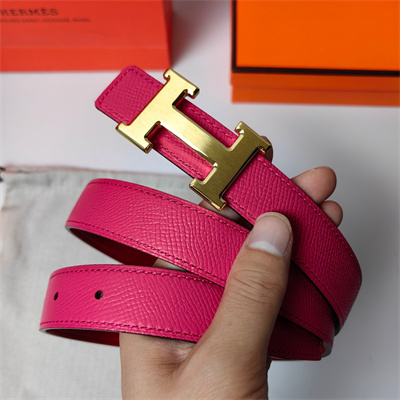 H**mes h belt buckle & reversible epsom leather strap 25 mm gold hardware hot pink