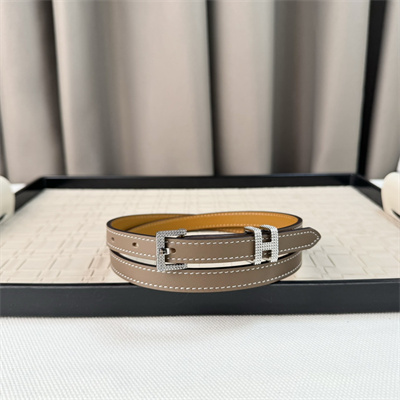 H**mes pop h guillochee 15 belt cowhide silver tone hardware etoupe/brown