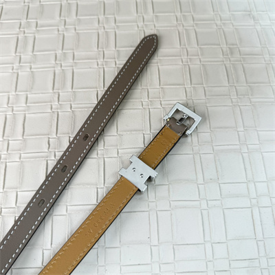 H**mes pop h guillochee 15 belt cowhide silver tone hardware etoupe/brown