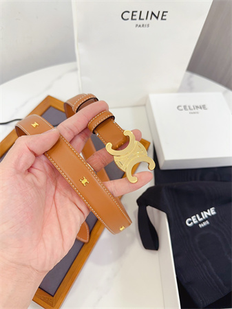 Ce**e triomphe belt 25mm calfskin gold tone metal brown