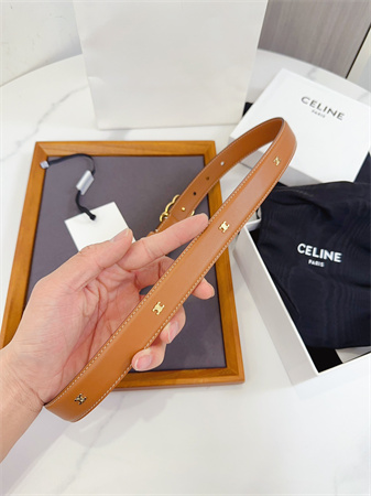 Ce**e triomphe belt 25mm calfskin gold tone metal brown