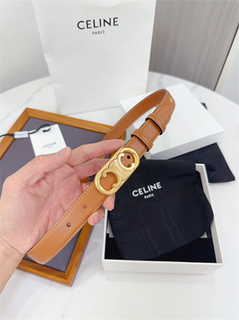 Ce**e triomphe belt 25mm calfskin gold tone metal brown