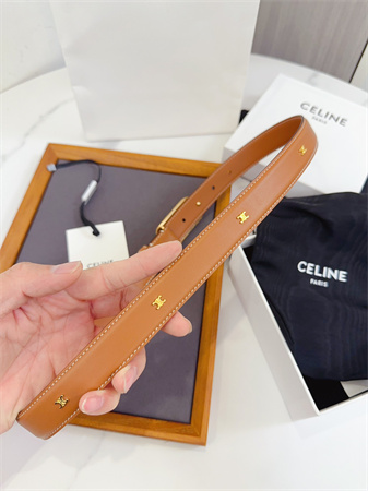 Ce**e triomphe belt 25mm calfskin gold tone metal brown