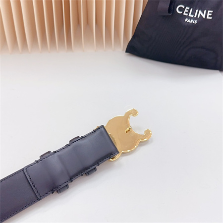 Ce**e triomphe belt 34mm calfskin shinny gold tone buckle black