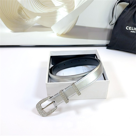 Ce**e belt 25mm calfskin in silver color