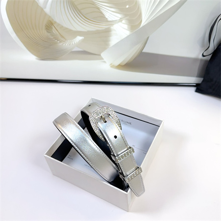 Ce**e belt 25mm calfskin in silver color