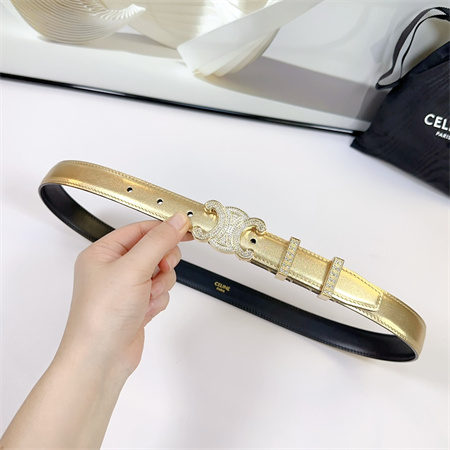 Ce**e triomphe belt 25mm calfskin in gold color