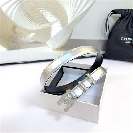 Ce**e triomphe belt 25mm calfskin in silver color