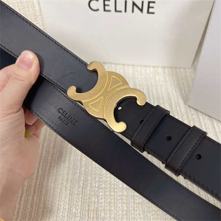Ce**e men’s triomphe belt 35mm calfskin gold tone buckle black
