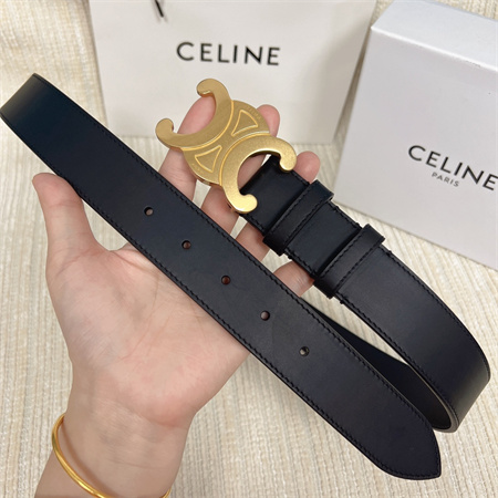 Ce**e men’s triomphe belt 35mm calfskin gold tone buckle black