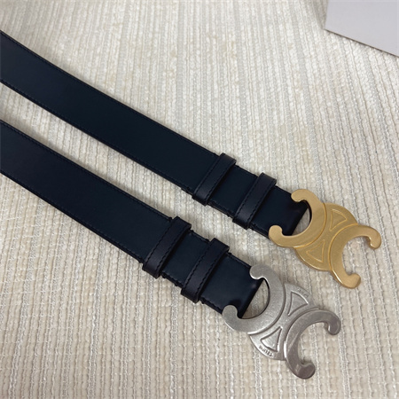 Ce**e men’s triomphe belt 35mm calfskin gold tone buckle black