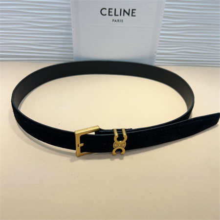 Ce**e teen triomphe belt 30mm suded gold tone buckle black