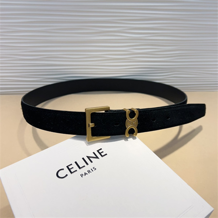 Ce**e teen triomphe belt 30mm suded gold tone buckle black