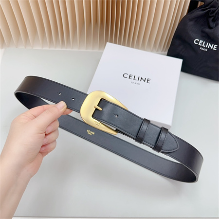 Ce**e belt 35mm calfskin gold tone buckle black