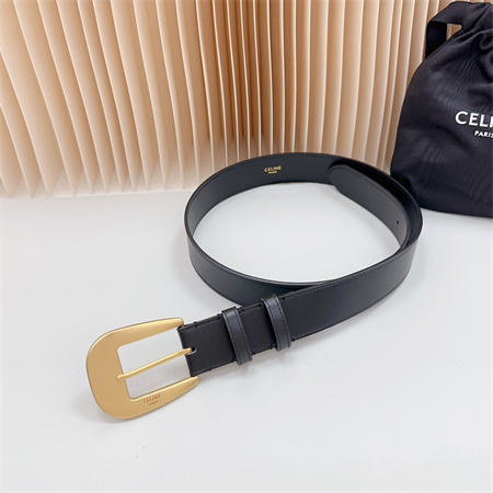 Ce**e belt 35mm calfskin gold tone buckle black