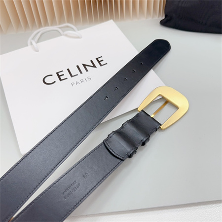 Ce**e belt 35mm calfskin gold tone buckle black